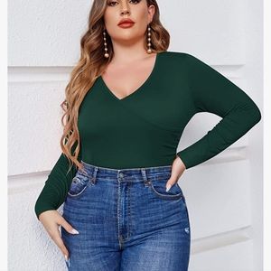 Plus Size Long Sleeve Bodysuit
